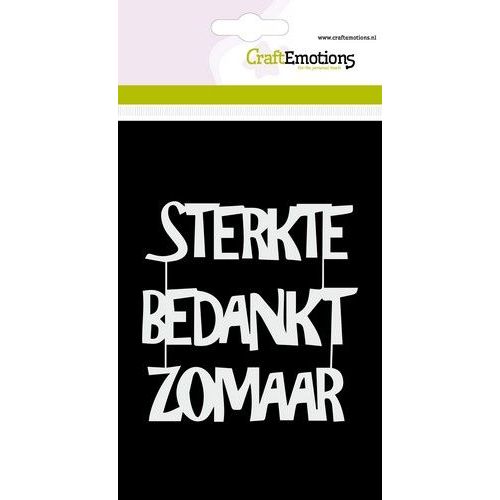 CraftEmotions Mask stencil - Tekst STERKTE BEDANKT (NL) Carla Creaties (185070/0205) *