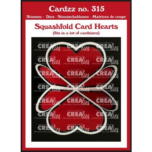 Crealies Cardzz squashfold card - hart CLCZ315 7x7cm (115634/5415) *