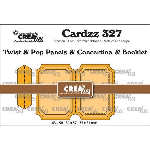 Crealies Cardzz Twist& Pop B3, Panelen&Lep.& Miniboekje tickets V CLCZ327 63x90 - 39x57 - 33x51mm (115634/5427) *