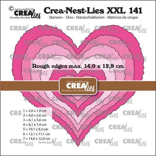 Crealies Crea-nest-dies XXL Hart met ruwe randen CLNESTXXL141 max 14,0x12,9cm (115634/0141) *