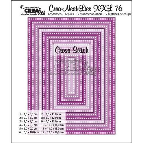 Crealies Crea-Nest-Lies XXL no 76 kruissteek rechthoek max. 12x16 cm / CLNestXXL76 (115634/0176) *