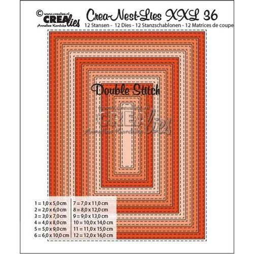 Crealies Double Stitch Rectangle max. 12 x 16 cm / CLNestXXL36 (115634/0036) *