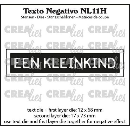 Crealies Texto Negativo Die EEN KLEINKIND - NL (H) 17x73 mm (NL11H) *