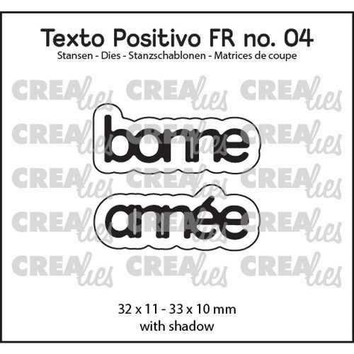 Crealies Texto Positivo bonne année - FR (H) 32x11 - 33x10mm (POSFR04) *