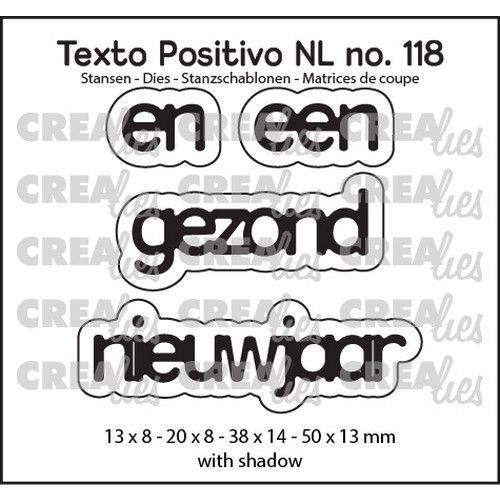 Crealies Texto Positivo en een gezond nieuwjaar - NL (H) 13x8 - 20x8 - 38x14 - 50x13mm (POSNL118) *