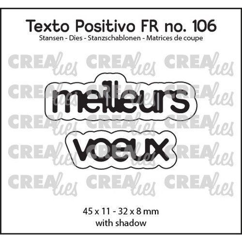 Crealies Texto Positivo meilleurs voeux - FR (H) 45x11 - 32x8mm (POSFR106) *