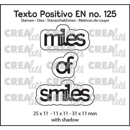 Crealies Texto Positivo miles of smiles - EN (H) 25x11 - 11x11 - 31x11mm (POSEN125) *