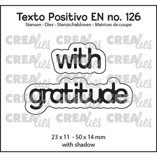 Crealies Texto Positivo with gratitude - EN (H) 23x11 - 50x14mm (POSEN126) *