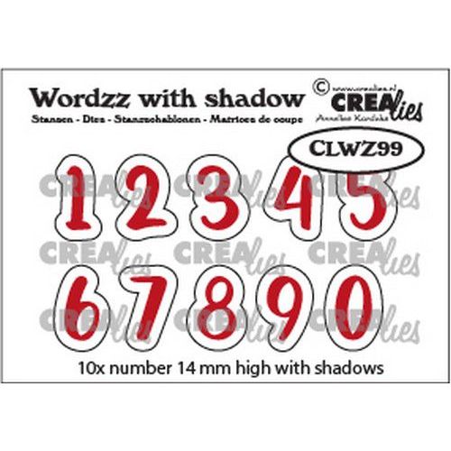 Crealies Wordzz with Shadow Cijfers CLWZ99 14mm (115634/5999) *