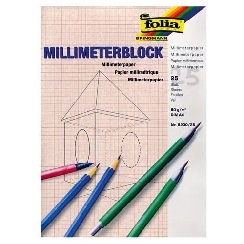 Folia Milimeterblok - A4 - 25 Vel (8200/25)
