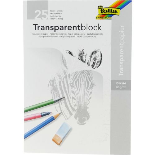 Folia Transparantpapier - A4 Blok - 25 Vel (FO8000/25)