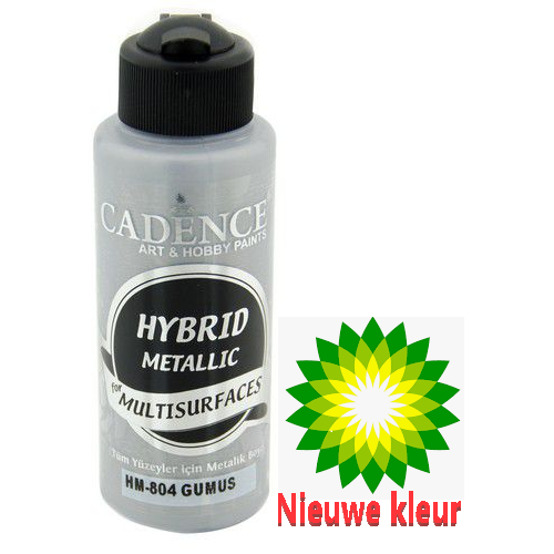 Cadence Hybride metallic acrylverf (semi mat) Zilver 0804 120 ml (301202/0804)