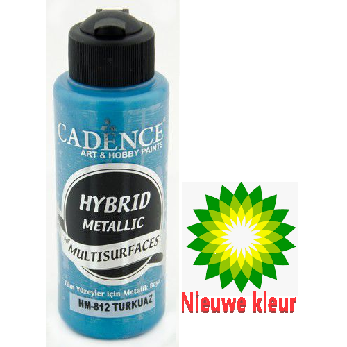 Cadence Hybride metallic acrylverf (semi mat) Turkoois 0812 120 ml (301202/0812)