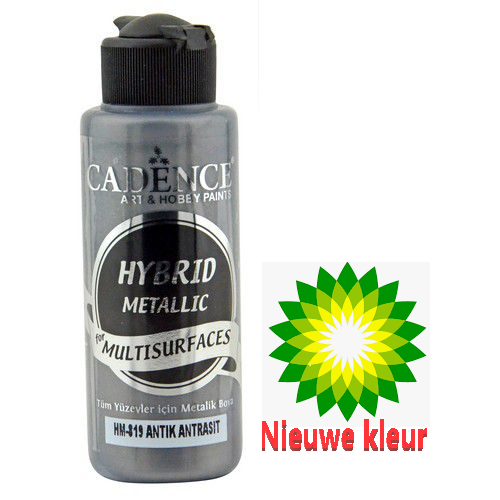 Cadence Hybride metallic acrylverf (semi mat) Antiek antraciet 0819 120 ml (301202/0819)