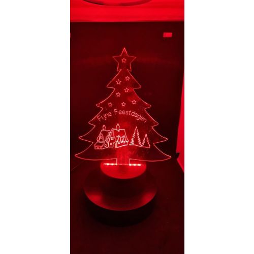 Kerstboom - Plexiglas plaatje voor in LED-lampje (17,5x20cm)