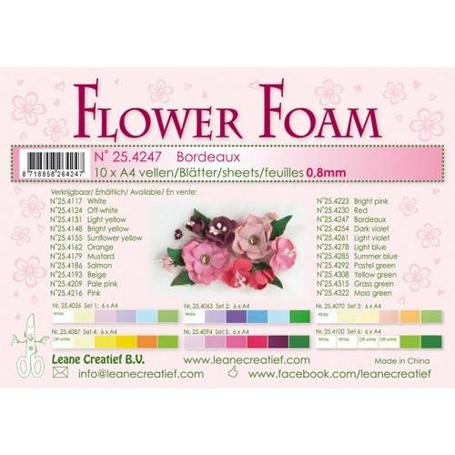 LeCrea - 10 Flower Foam sheets A4 bordeaux 25.4247 0.8mm (25.4247)