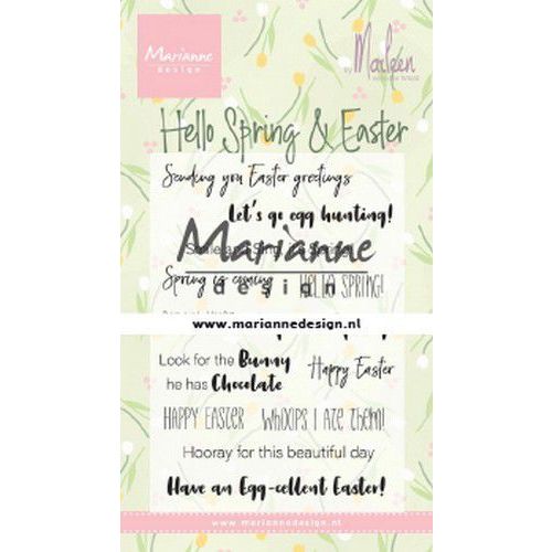 Marianne D Clear Stamps Marleen's Hello Spring & Easter (Eng) CS1044 185x120mm (AFGEPRIJSD)
