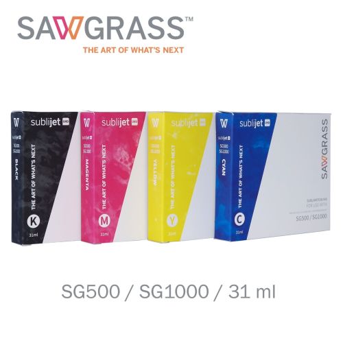 SubliJet-UHD Set 31ml - Sawgrass SG500 & SG1000 Sublimatie Inkt - Set van alle 4 de kleuren