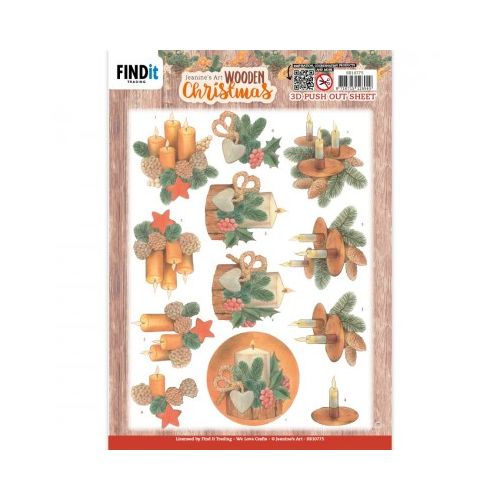 3D Push-Out - Jeanine's Art - Wooden Christmas - Orange Candles (SB10775)