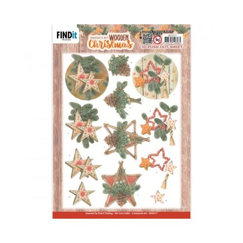3D Push-Out - Jeanine's Art - Wooden Christmas - Wooden Stars (SB10777)