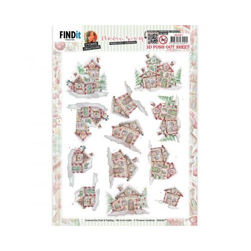 3D Push-Out - Yvonne Creations - Christmas Scenery - House