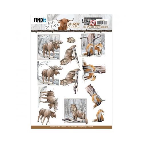 3D Push-Out - Amy Design - Sturdy Winter - Moose