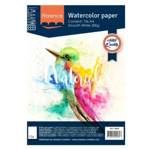 Florence • Aquarelpapier A5 smooth White 200gr 24vellen (2911-6002)
