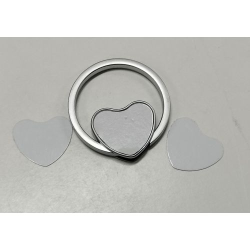 Sleutelhanger - Hart in een ring - doorsnede ca 4,5 cm