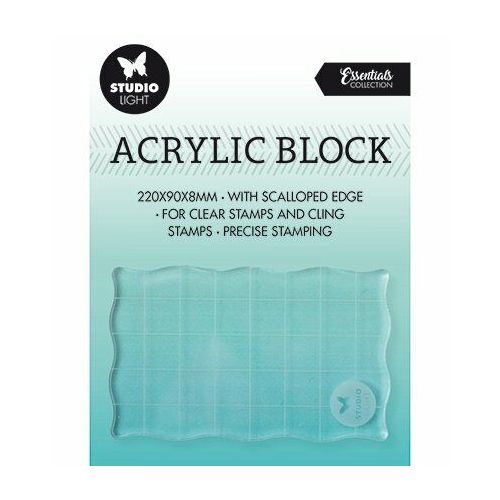 SL Acrylic stamp block for clear and cling stamps with grid Essentials 50x80x8mm nr.03