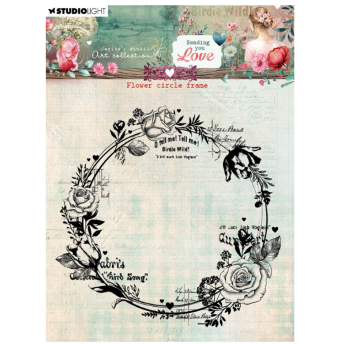 Studio Light • Jenine's Mindful Art Clear Stamps Sending You Love Flower Circle Frame - STAMP796 *