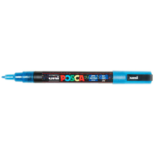 Uni Posca Verfmarker - lijndikte: 0,9-1,3 mm - PC-3M - Glitter Donkerblauw - 33