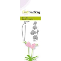 CraftEmotions Die - orchidee met lange steel 3D Card 5x10cm (115633/0231)*