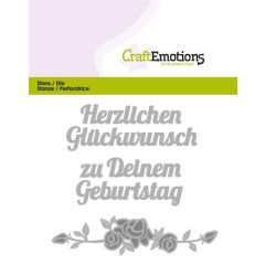 CraftEmotions Die Text - Herzlichen Glückwunsch (DE) Card 11x9cm (115633/0402) (AFGEPRIJSD)