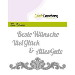 CraftEmotions Die Text - Beste Wünsche (DE) Card 11x9cm (115633/0403)*