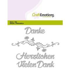 CraftEmotions Die Text - Vielen Dank (DE) Card 11x9cm (115633/0417) (AFGEPRIJSD)