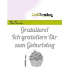 CraftEmotions Die Text - Gratuliere zum Geburtstag (DE) Card 11x9cm (115633/0423) (AFGEPRIJSD)