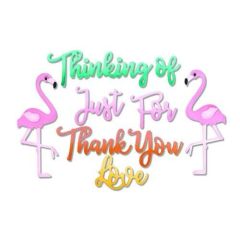 Sizzix Thinlits Die Set 11PK Phrases Thank You & Flamingo - Jen Long (03-18) (662724) (AFGEPRIJSD)