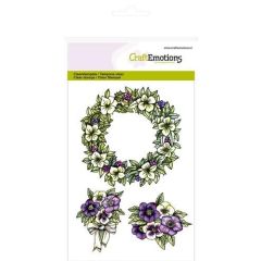 CraftEmotions clearstamps A6 - Bloemenkrans Purple Holiday (130501/1055)*