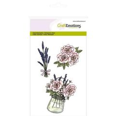 CraftEmotions clearstamps A6 - Pot met rozen en lavendel High Tea Rose (130501/1063)*
