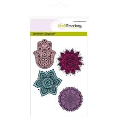 CraftEmotions clearstamps A6 - hand, bloem ornament Happiness (130501/1083)*