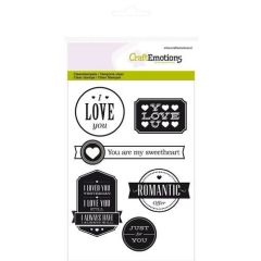  CraftEmotions clearstamps A6 -  teksten Love (engels) (130501/1123)*