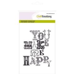  CraftEmotions clearstamps A6 - achtergrond you make me happy (130501/1132)*