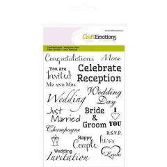  CraftEmotions clearstamps A6 - tekst EN Wedding (130501/1153)*