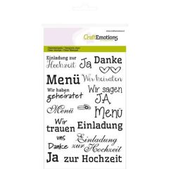  CraftEmotions clearstamps A6 - tekst DE Hochzeit (130501/1155)*