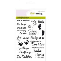  CraftEmotions clearstamps A6 - tekst DE Baby (130501/1156)*