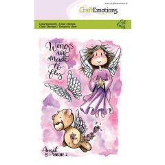 CraftEmotions clearstamps A6 - Angel & Bear 1 Carla Creaties (130501/1644) (AFGEPRIJSD)