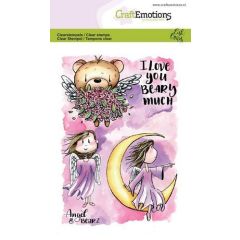 CraftEmotions clearstamps A6 - Angel & Bear 2 Carla Creaties (130501/1645) (AFGEPRIJSD)