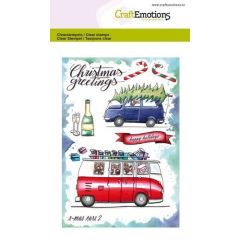 CraftEmotions clearstamps A6 - x-mass cars 2 Carla Creaties (130501/1656) (AFGEPRIJSD)