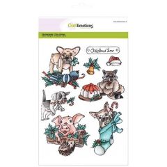 CraftEmotions clearstamps A5 - Christmas pets 1 (130501/3101) (AFGEPRIJSD)