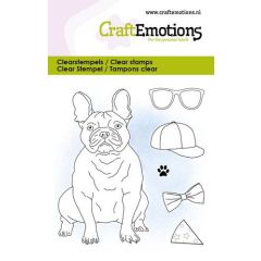 CraftEmotions clearstamps 6x7cm - Bulldog met accessoires*
